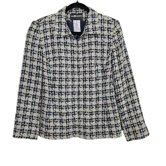 🔥Sag Harbor Tweed Zip Up Cardigan Blazer Jacket - Picture 1 of 6